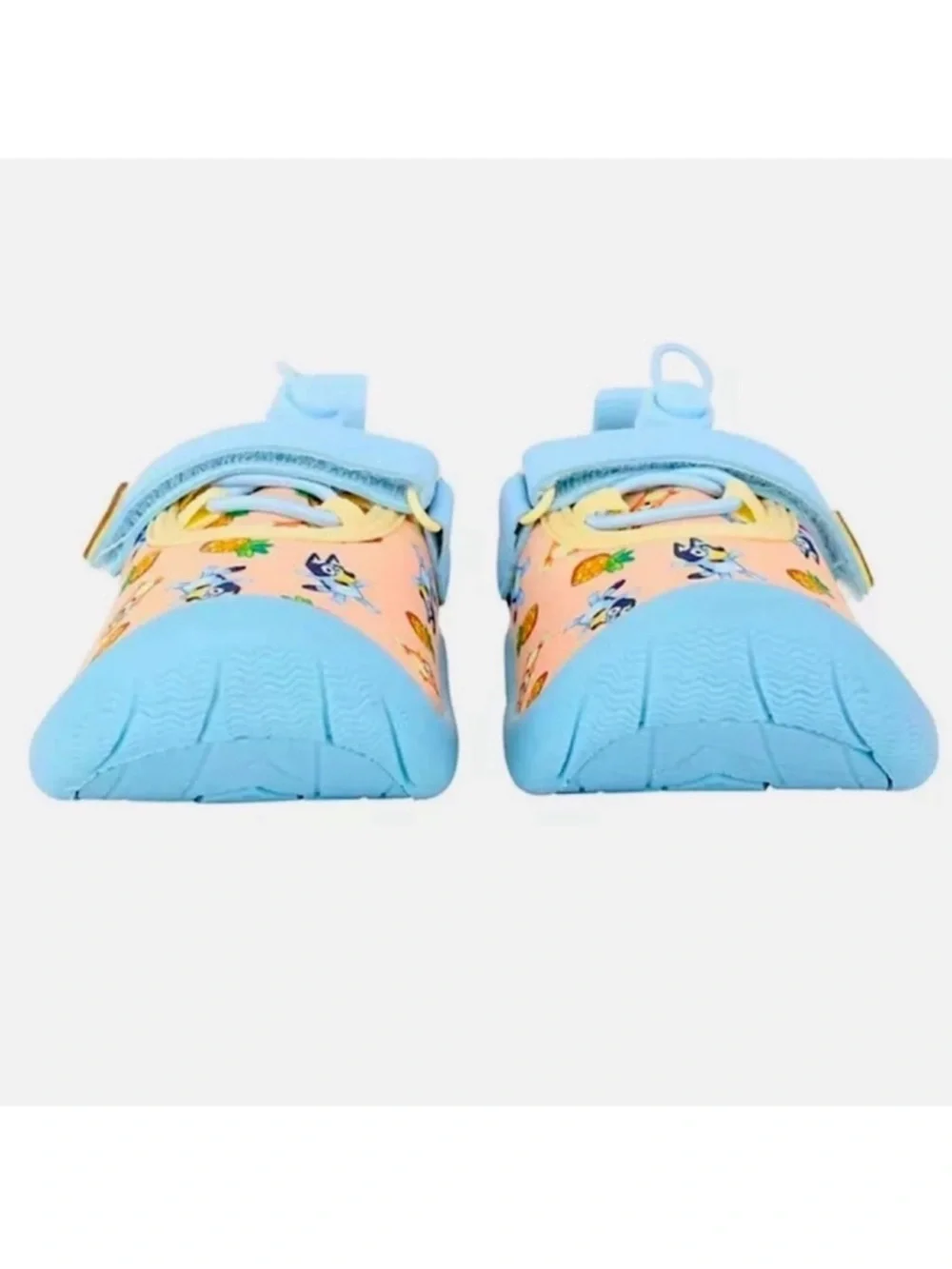 Bluey Kids Water Shoes w/ Pineapple Design Quick Drying Slip On, Size 11/12 New!